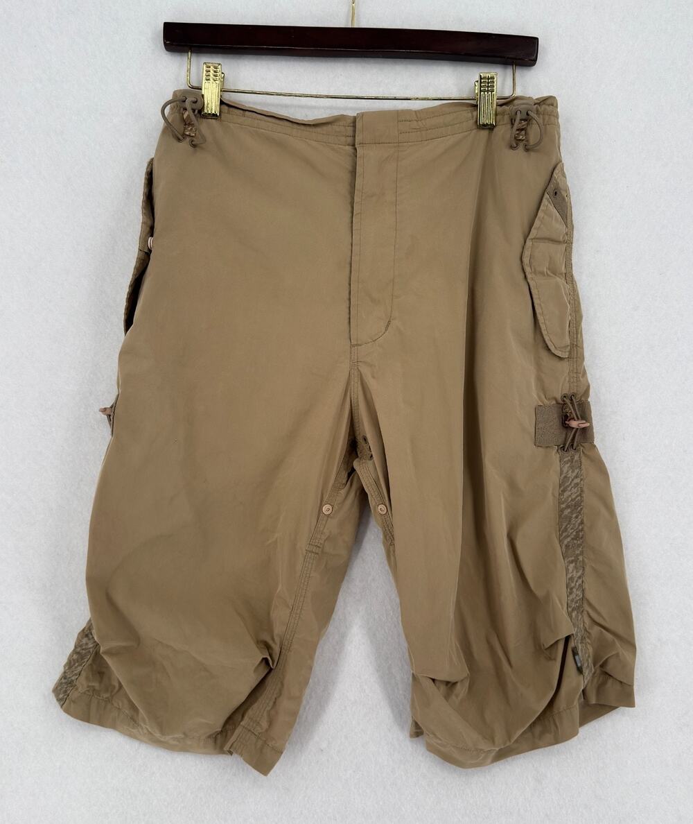 Maharishi Mens Dune Tan Brown Cotton Cargo Utility Snopants Shorts Sz S